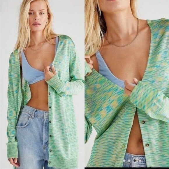 FREE PEOPLE Small Into The Night Longline Tunic Cardigan Sweater - Picture 9 of 9